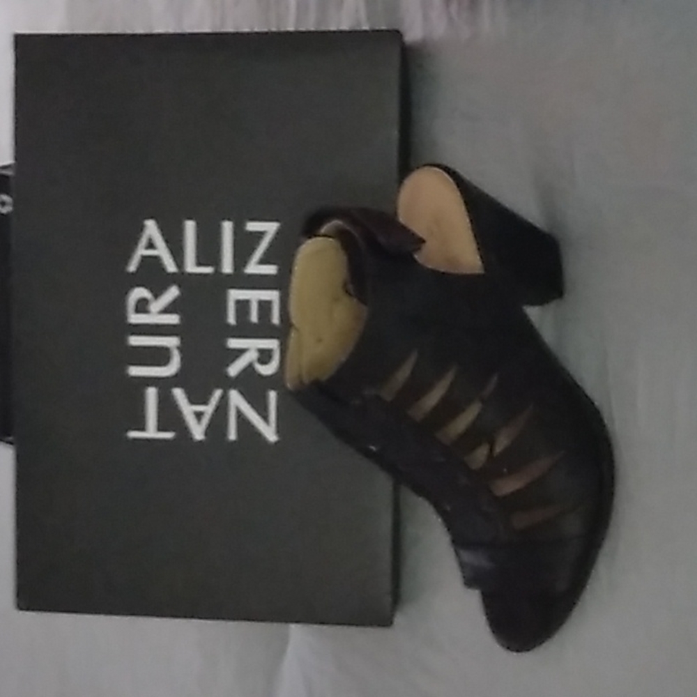 Naturalizer black peep toe bootie/ sandals